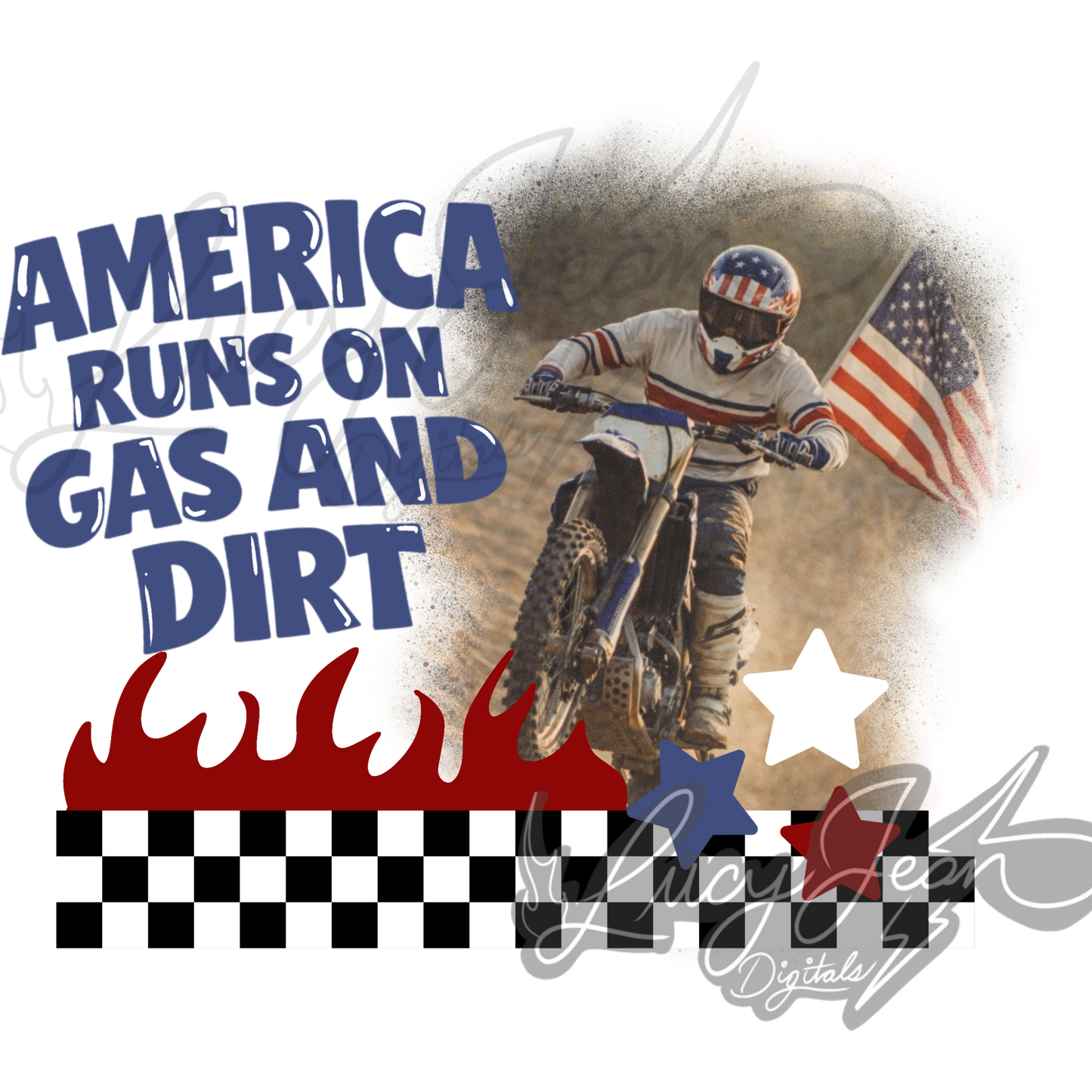 America runs on gas and dirt moto png - 2026