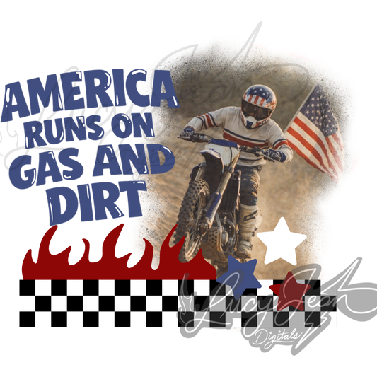America runs on gas and dirt moto png - 2026