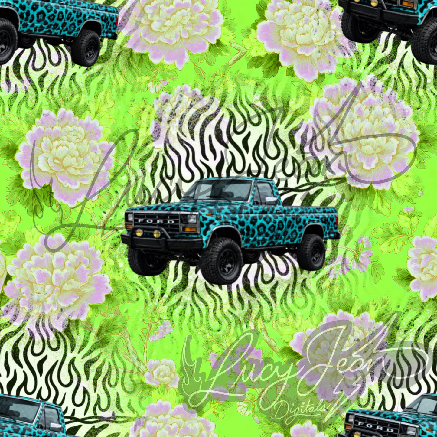 Neon F Truck in cheetah Seamless File- 2026
