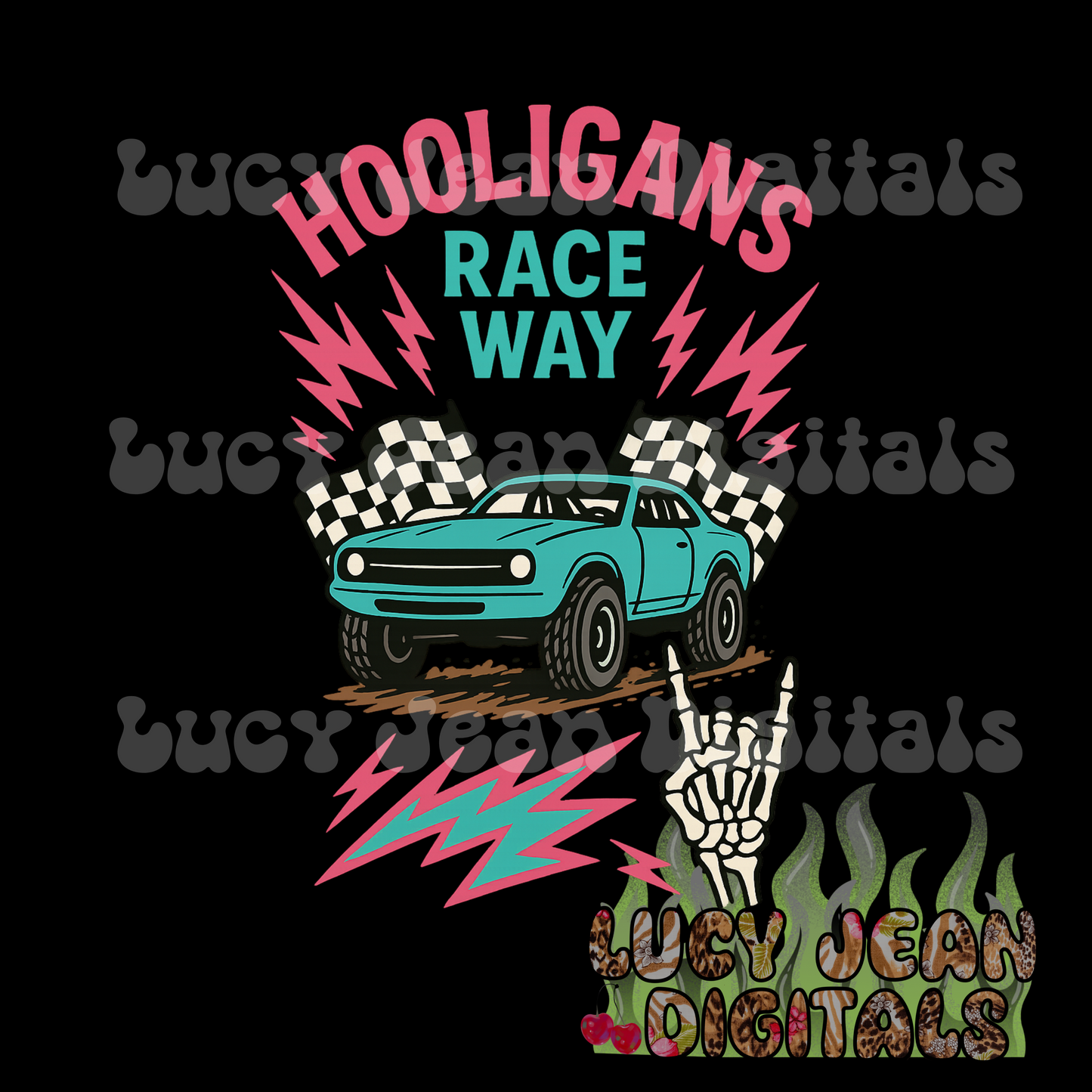 Hooligans Raceway pink dirt track car PNG