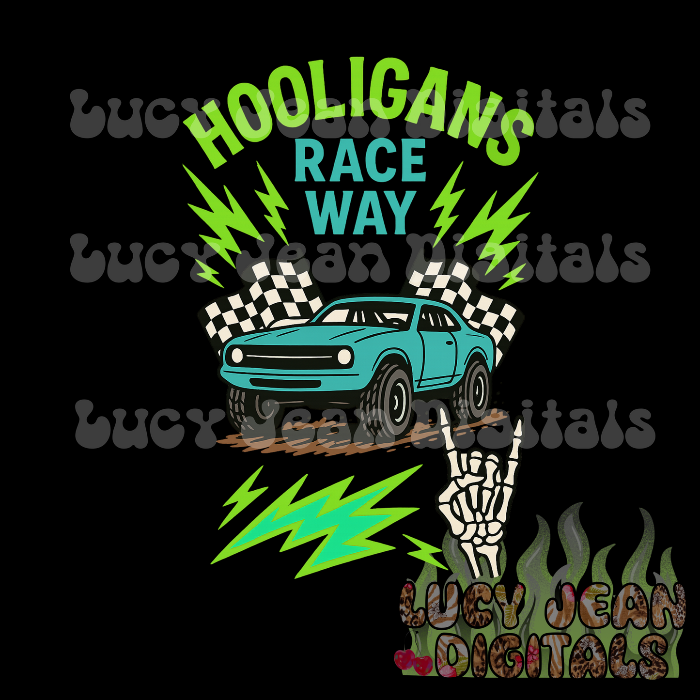 Hooligans Raceway green dirt track car PNG