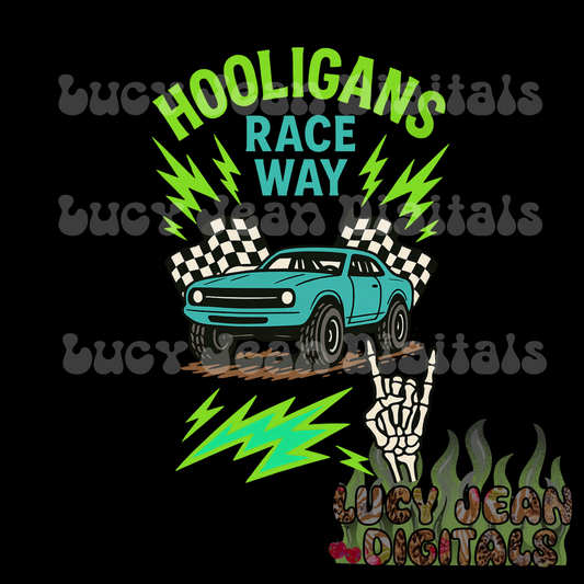 Hooligans Raceway green dirt track car PNG