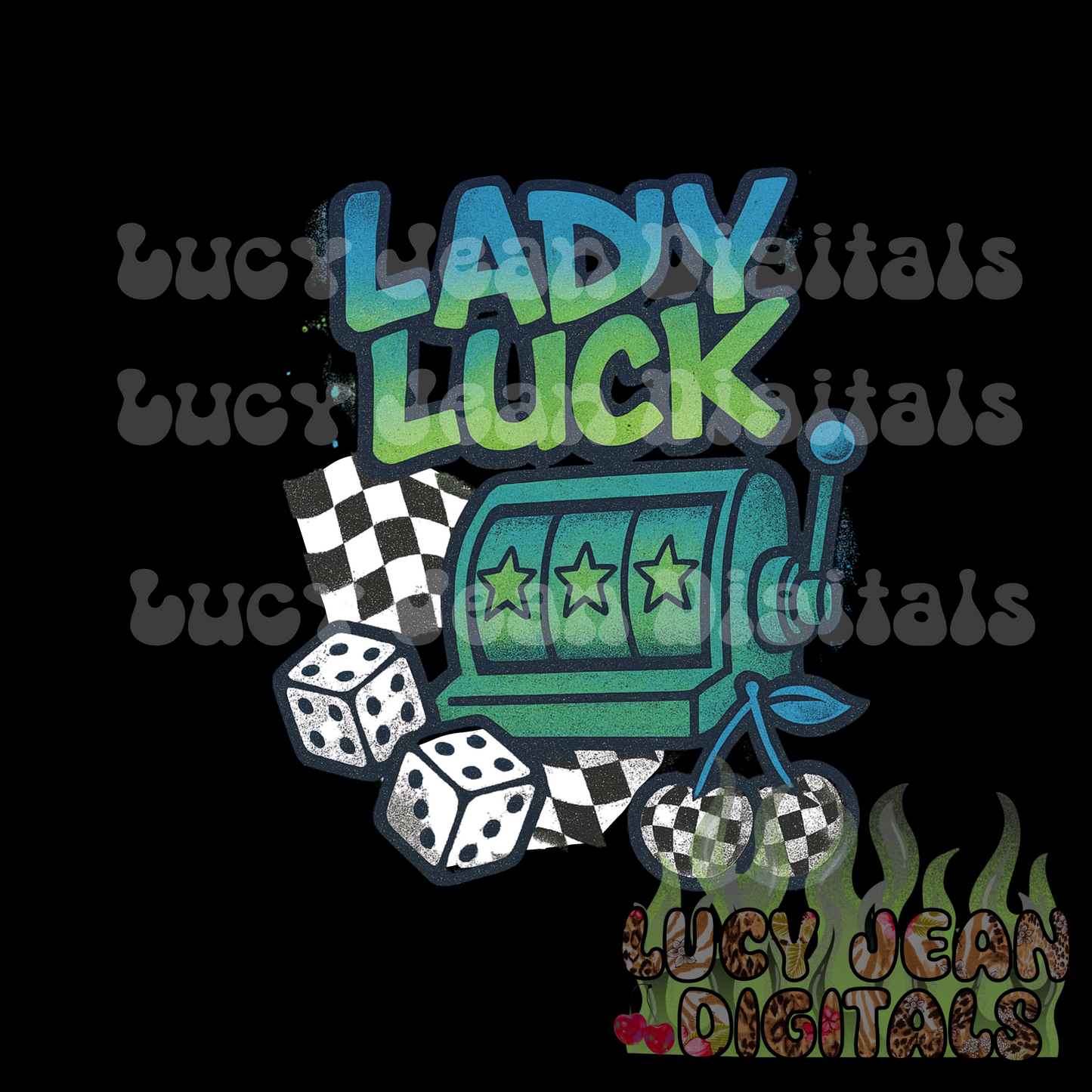 Lady Luck Slot machine blue PNG