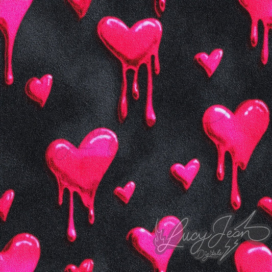 Y2K drippy heart denim seamless file-2026