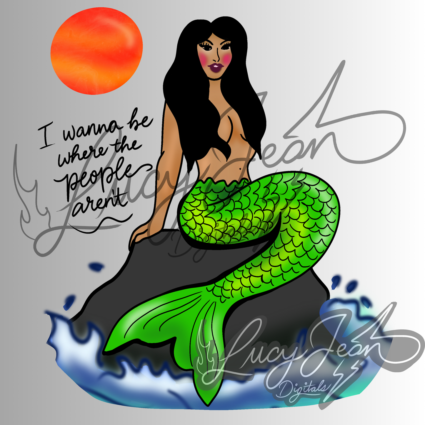 Pinup mermaid PNG- 2026