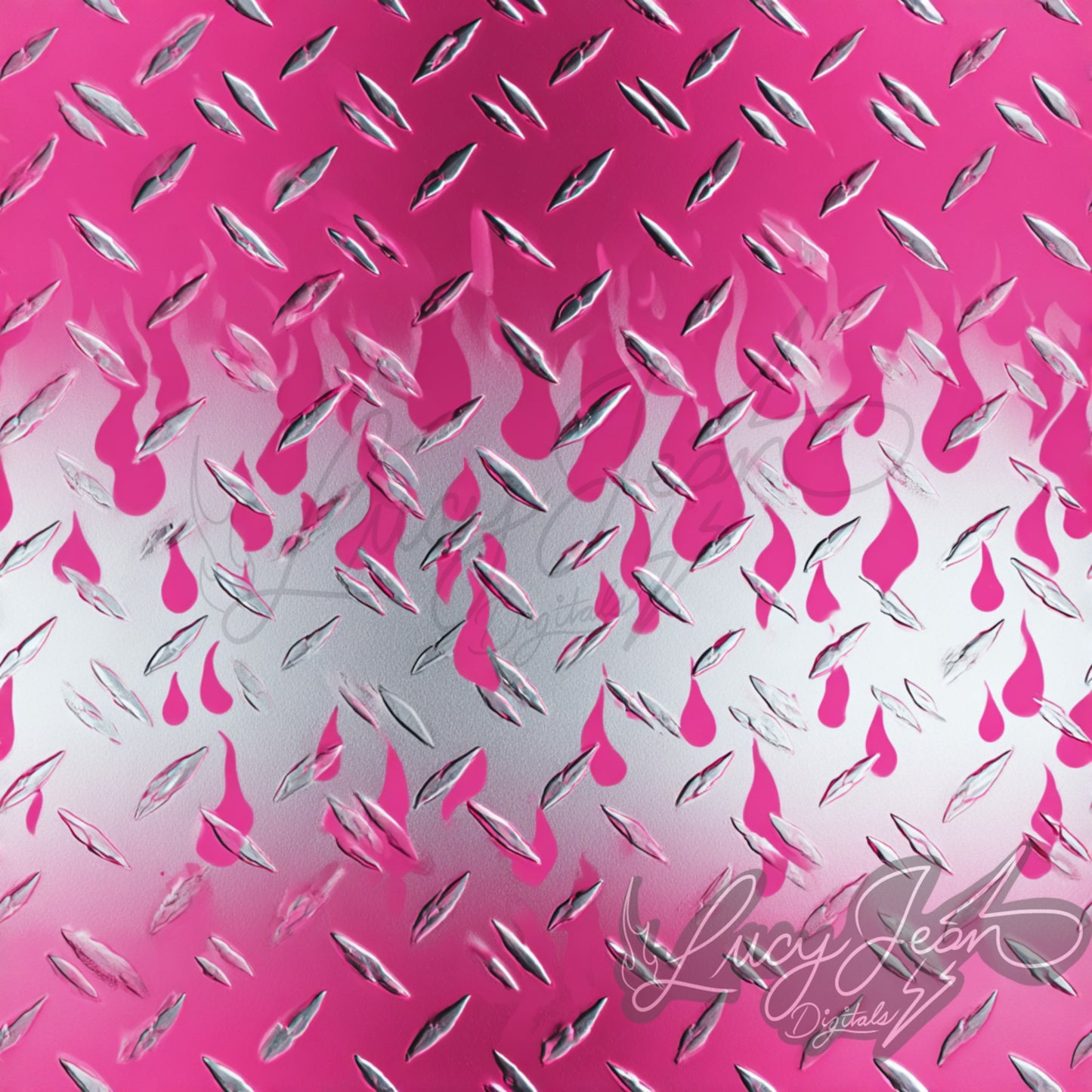 Pink flame diamond plate silver metal Seamless File-2026