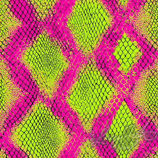 Neon pink and lime green snake skin Seamless File-2026