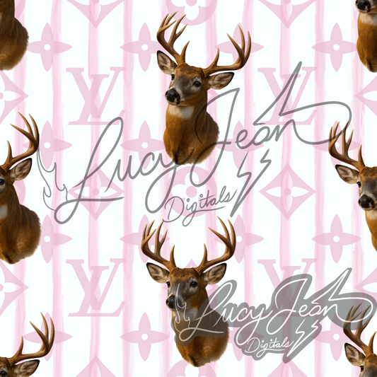 Boujee Deer pale pink stripes Seamless File- 2026