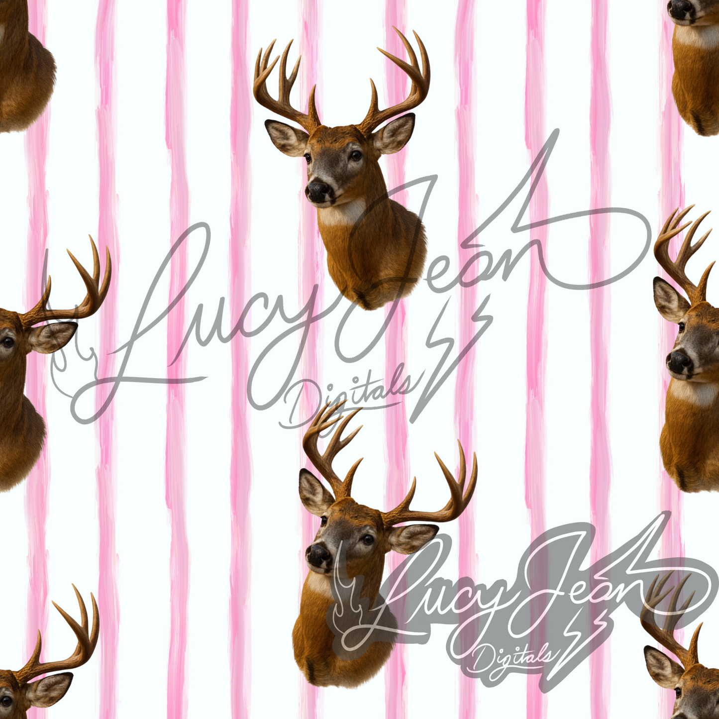 Deer pale pink stripes Seamless File- 2026
