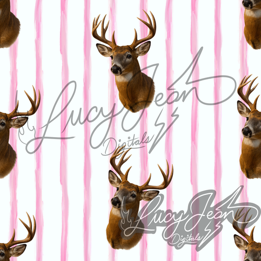 Deer pale pink stripes Seamless File- 2026