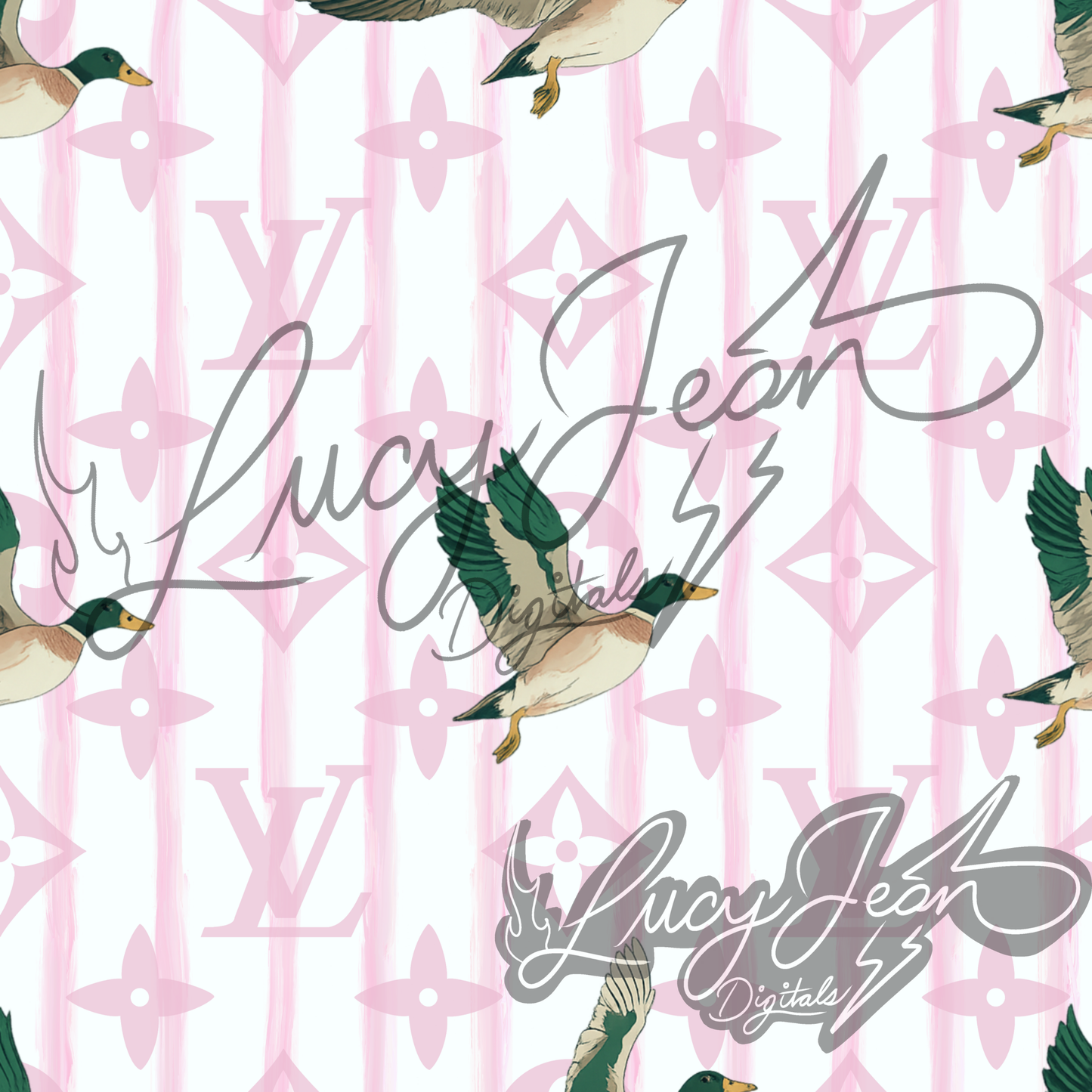 Boujee mallard pale pink stripes Seamless File- 2026