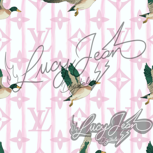 Boujee mallard pale pink stripes Seamless File- 2026