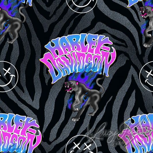 HD motorcycle panther zebra Seamless File-2026