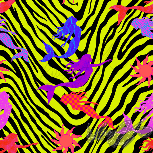 Neon mermaid zebra Seamless File-2026