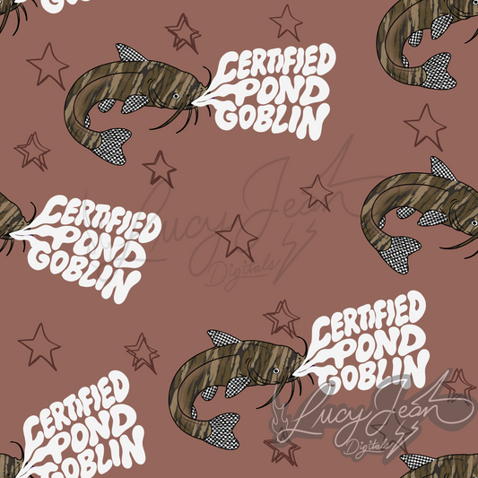 Catfish pond goblin brown camo Seamless File-2026