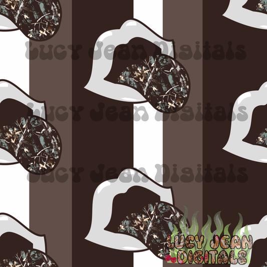 Brown/Grey Camo Lips Striped Seamless File