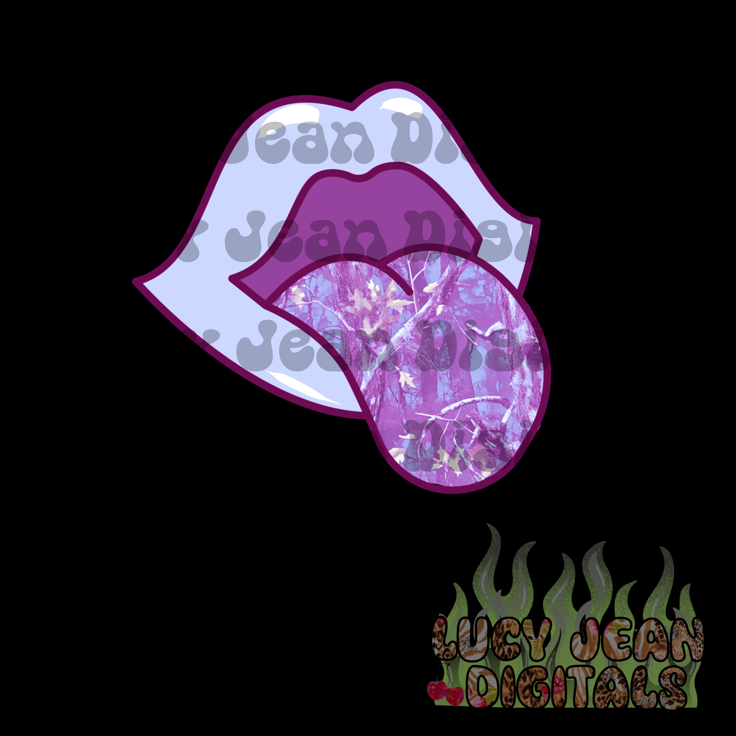 Purple Lips Camo PNG