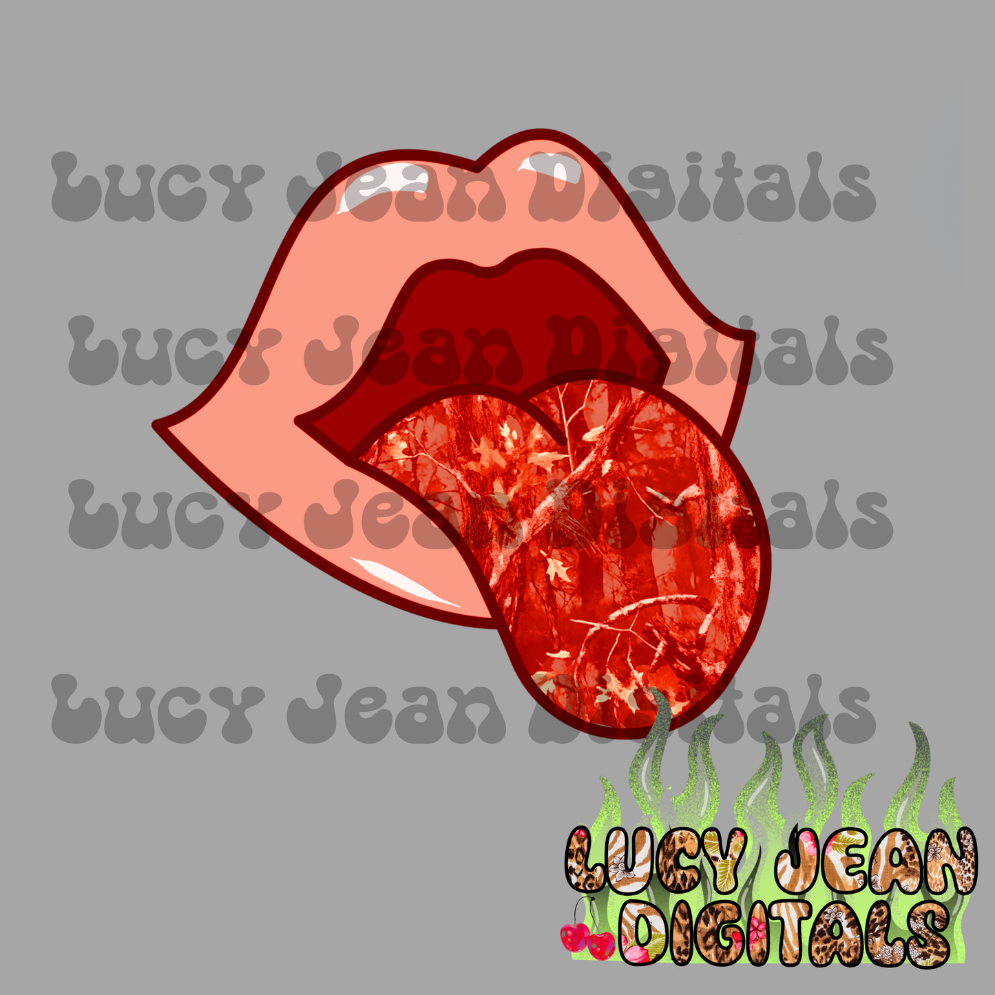 Orange Lips Camo PNG