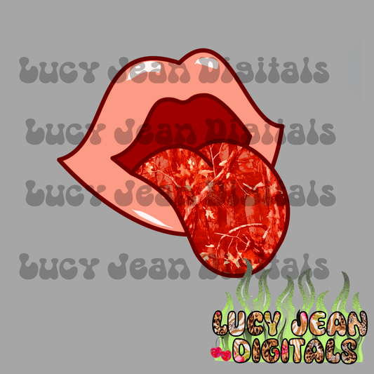 Orange Lips Camo PNG