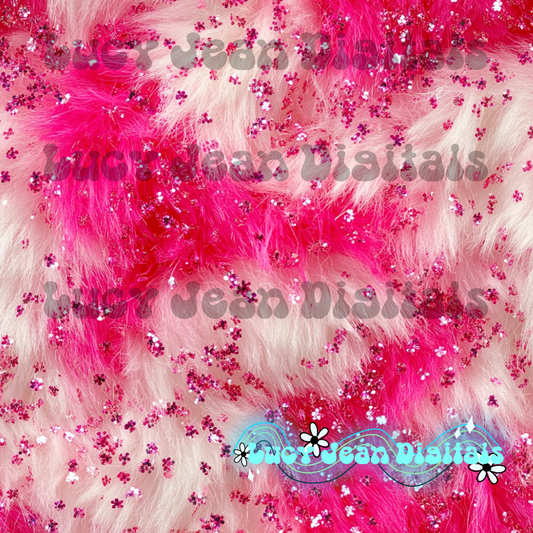 Hot pink/white glitter fur Seamless file