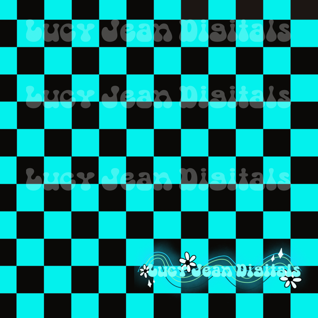 Neon blue Checkered Seamless file