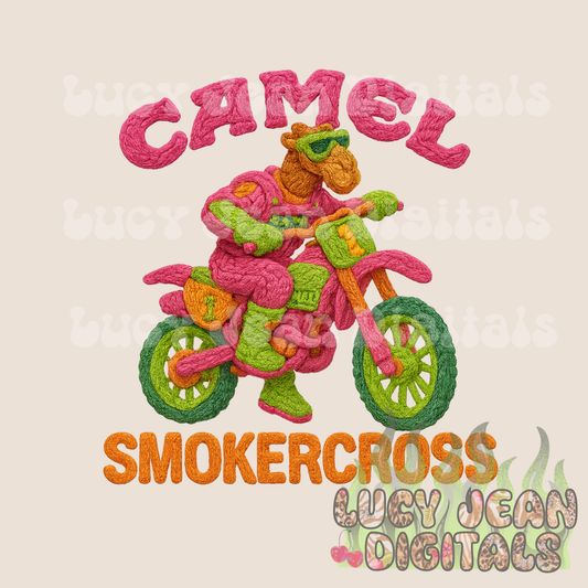 Camel dirtbike crochet PNG