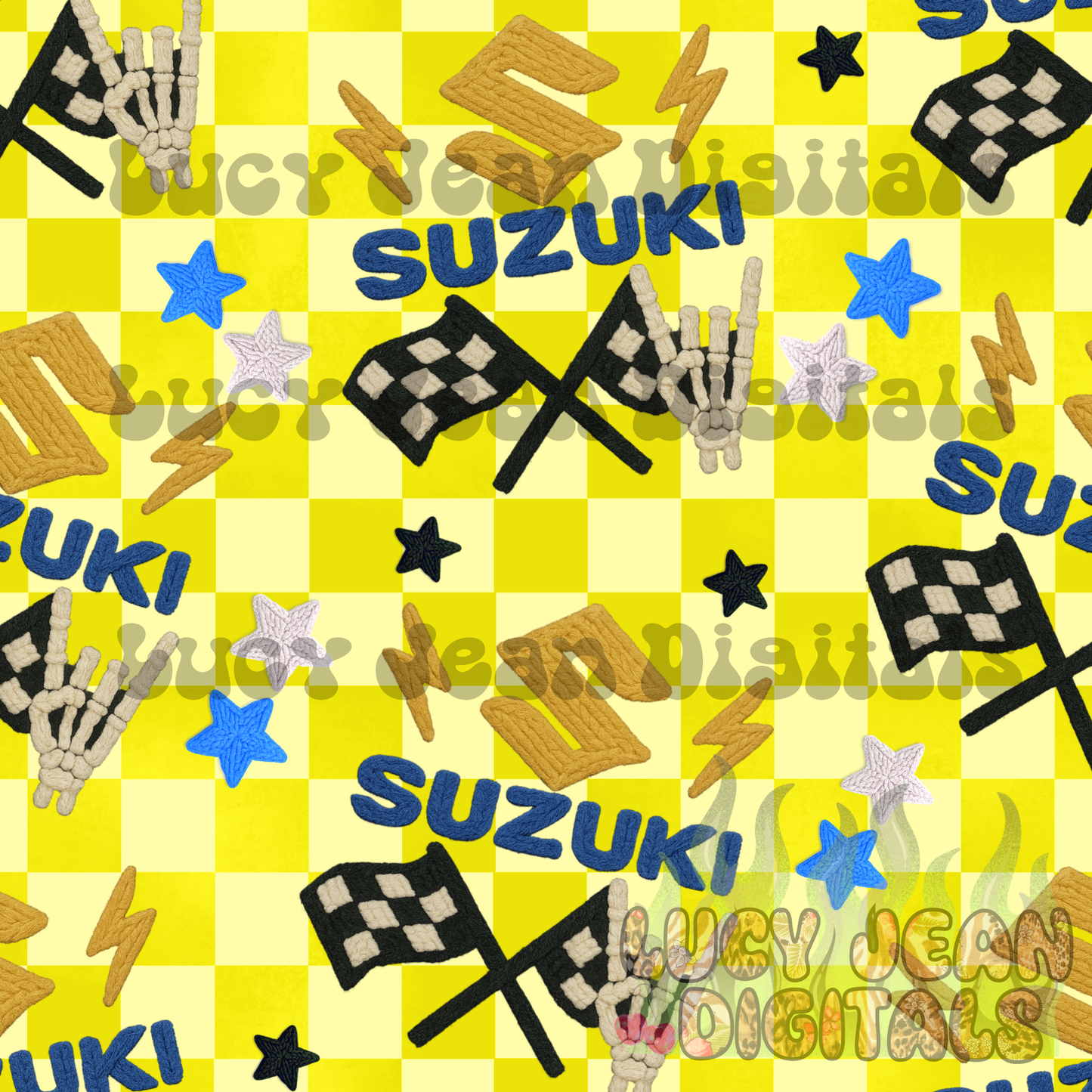 Yellow dirtbike crochet Seamless File