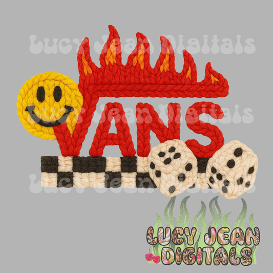 Checkered Sneakers crochet PNG