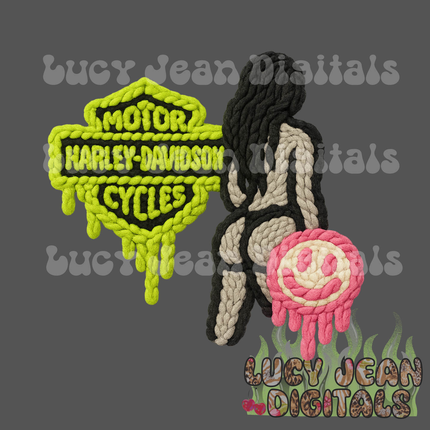 HD motorcycle Booty Crochet PNG