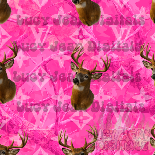 Boujee pink camo Deer Seamless File