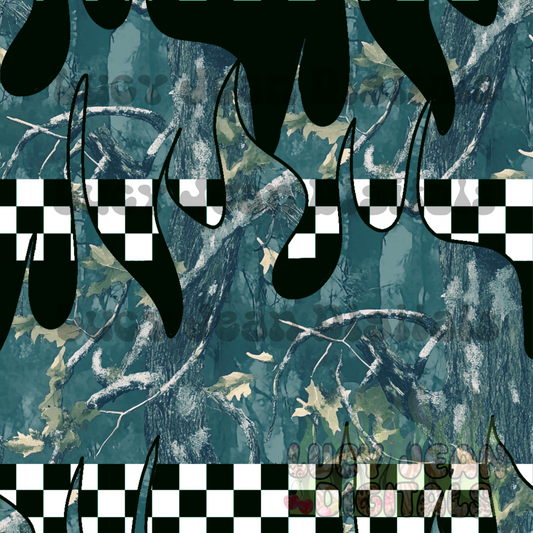 Blue camo flames Seamless File
