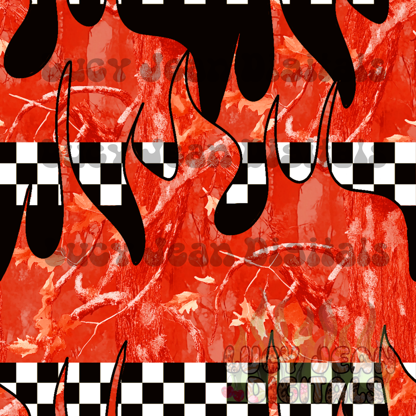 Orange camo flames Seamless File