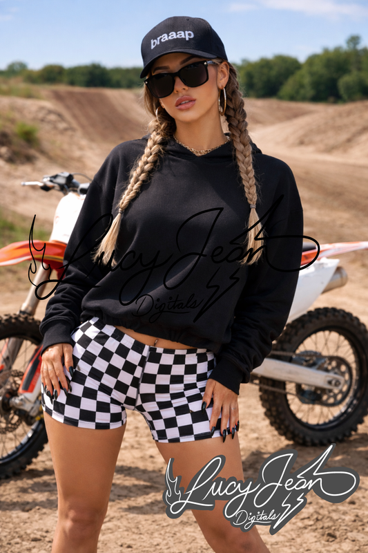 Black moto hoodie Mock up