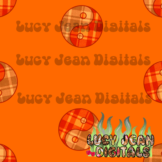 Orange flannel yin yang Seamless File