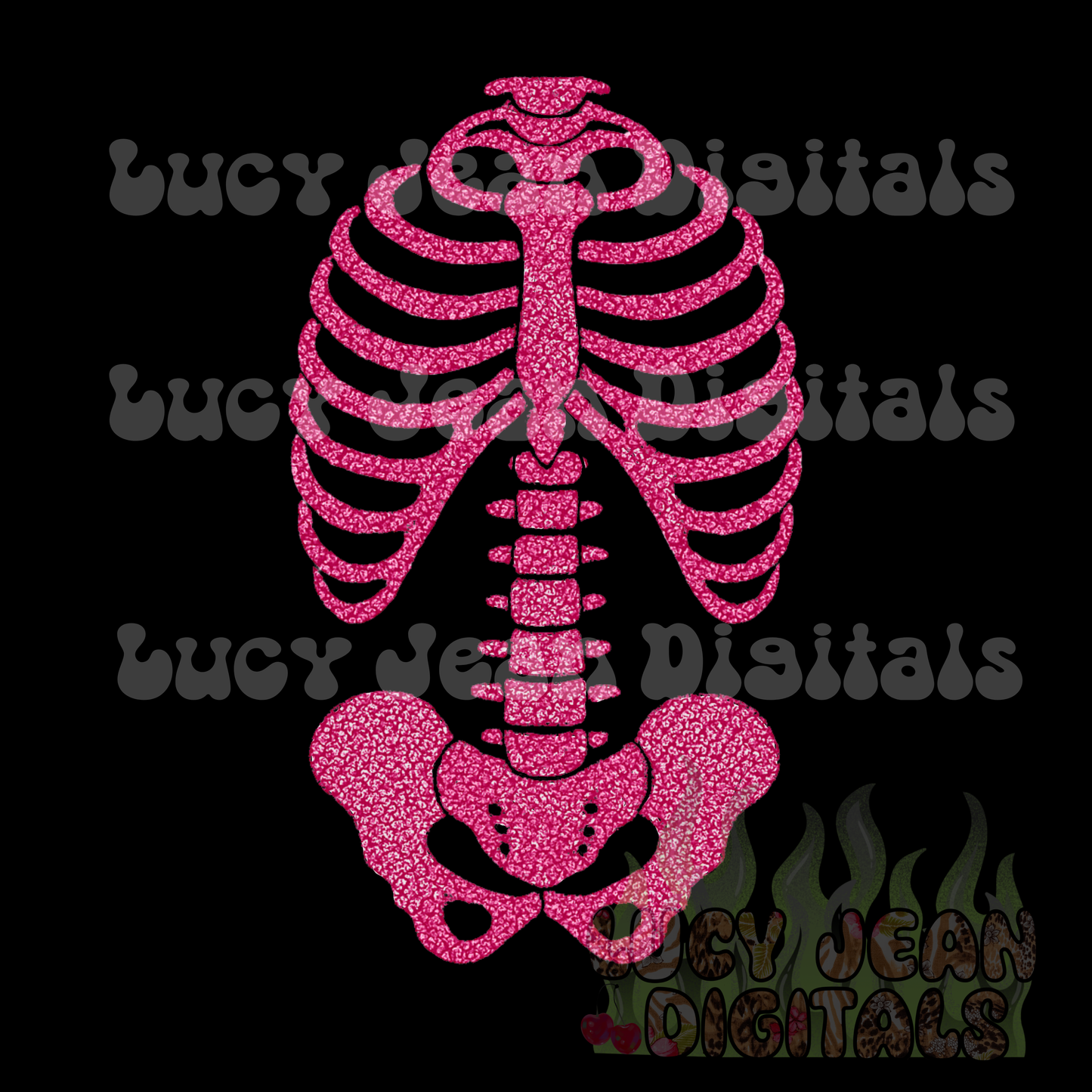 Pink skeleton PNG
