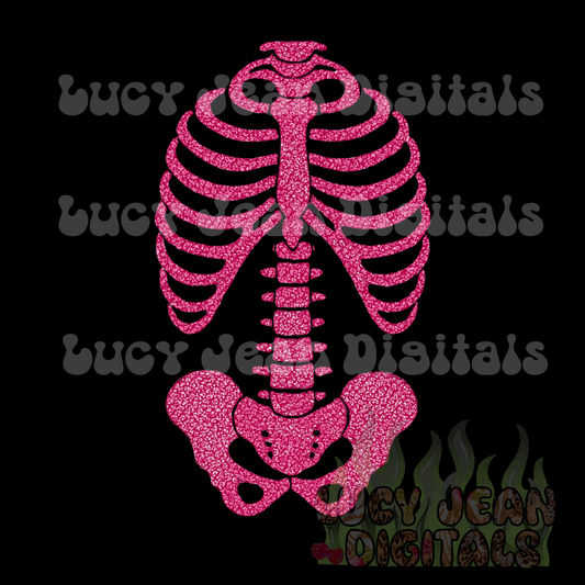 Pink skeleton PNG