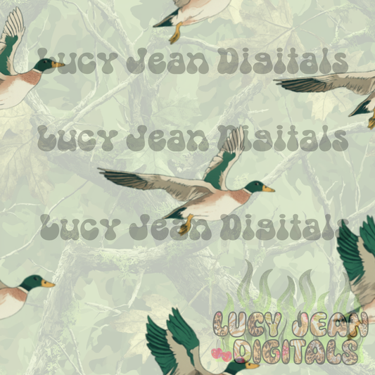 Green Camo Mallards Seamless File