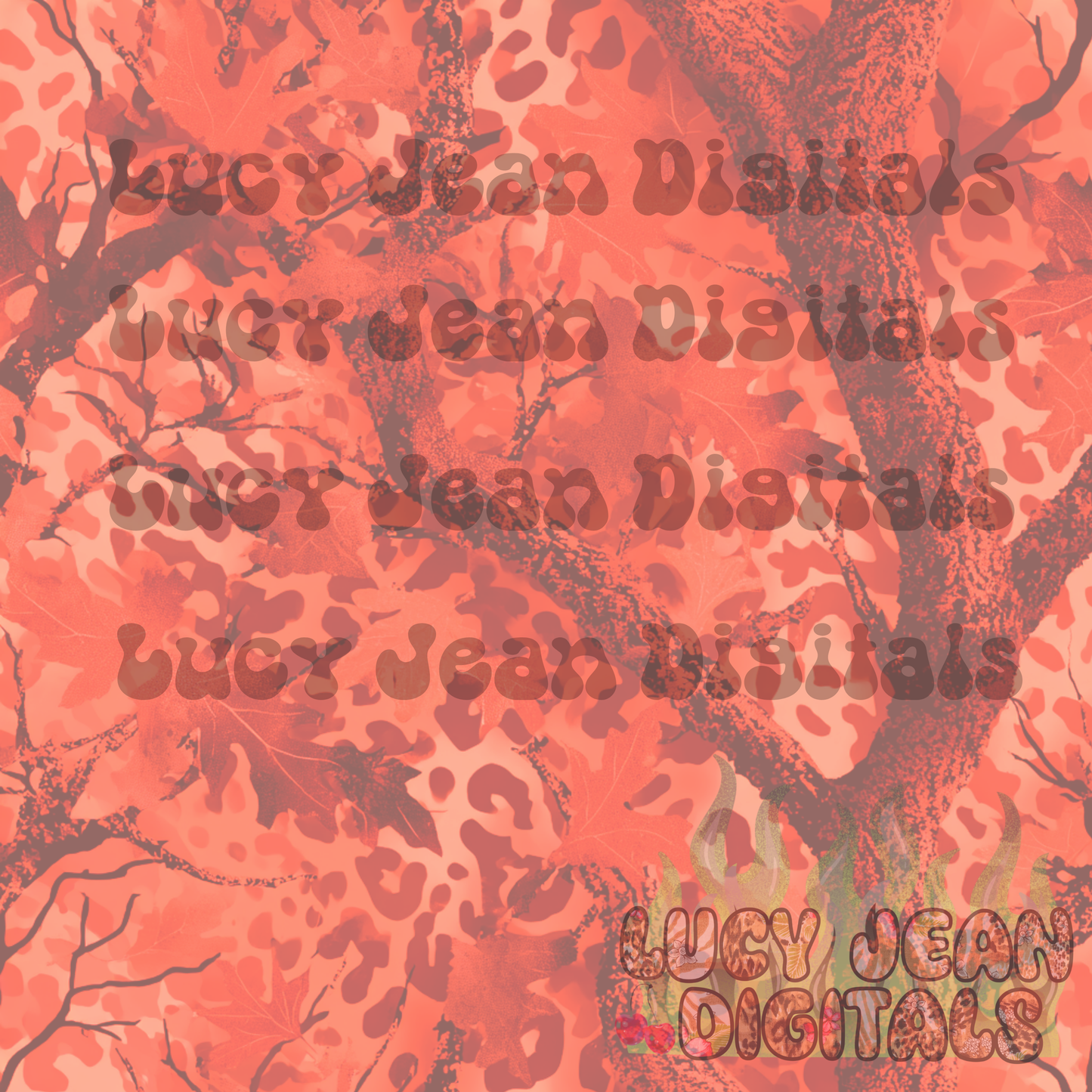 Orange leopard camo Seamless File