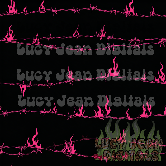 black/pink barbed wire Seamless File