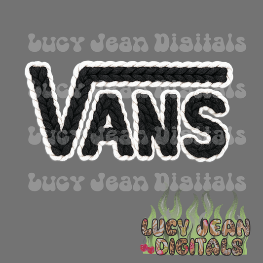 Chunky yarn Black/White Sneaker PNG