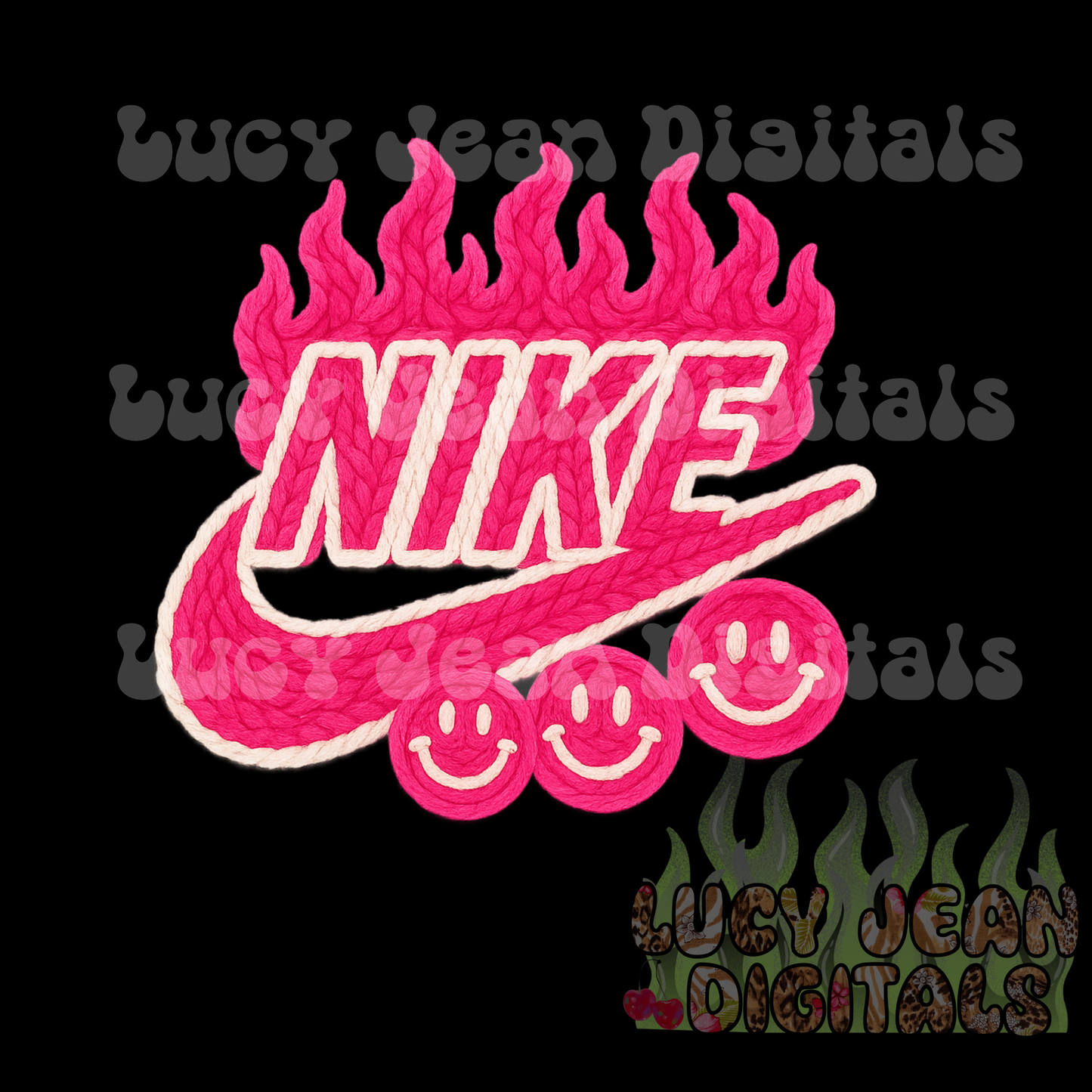Chunky yarn pink flames Sneaker PNG