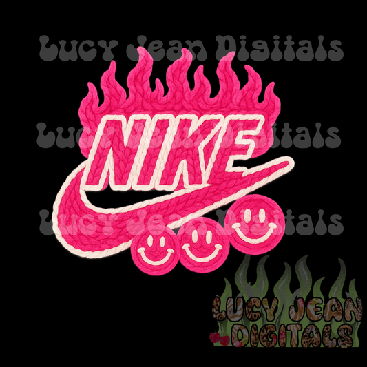 Chunky yarn pink flames Sneaker PNG