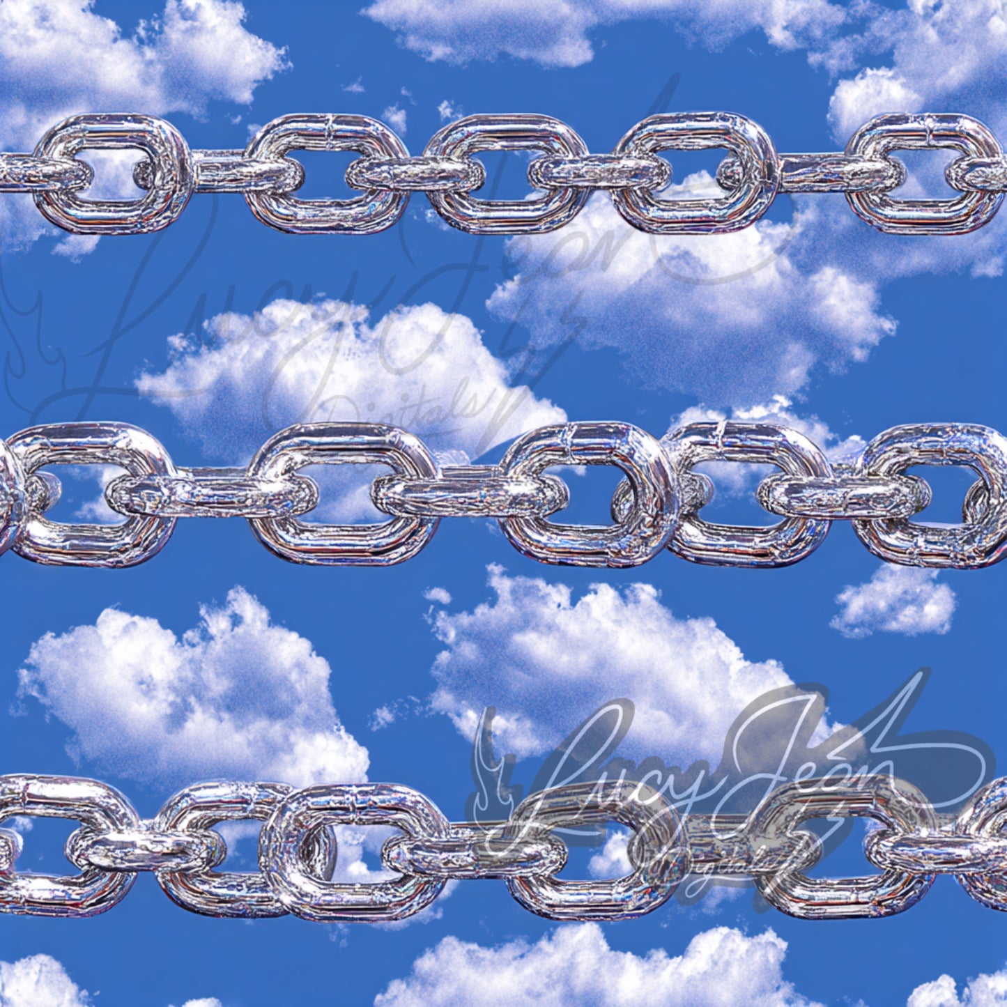 Blue Clouds and chains seamless file- 2026
