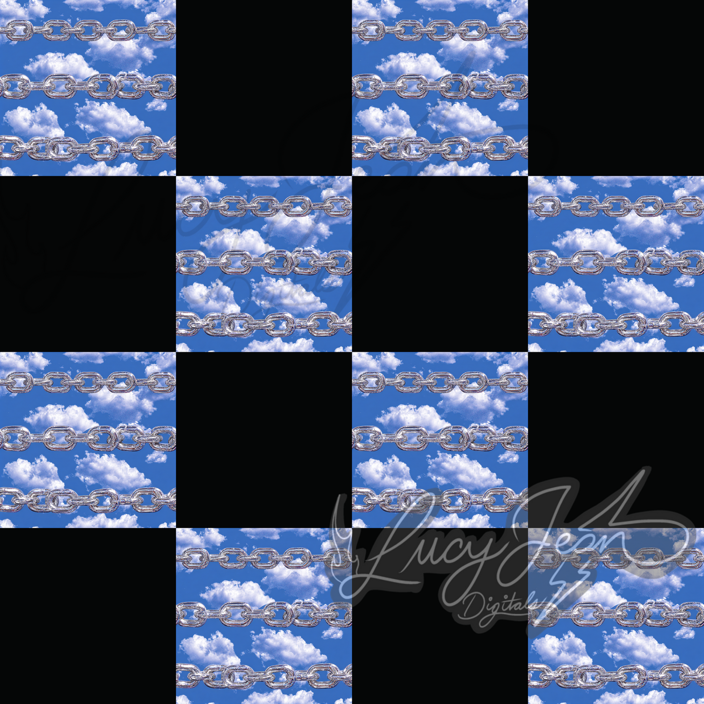 Checkered Clouds and thin chains seamless file- 2026