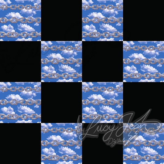 Checkered Clouds and thin chains seamless file- 2026
