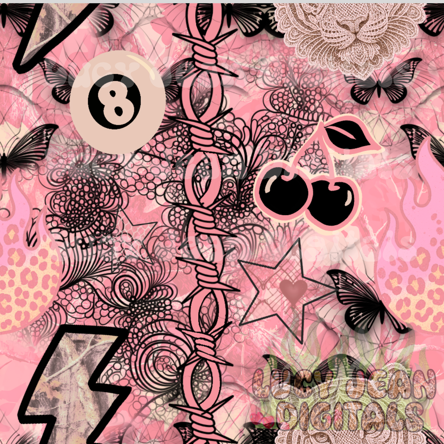 Pink Lace x Camo Seamless File