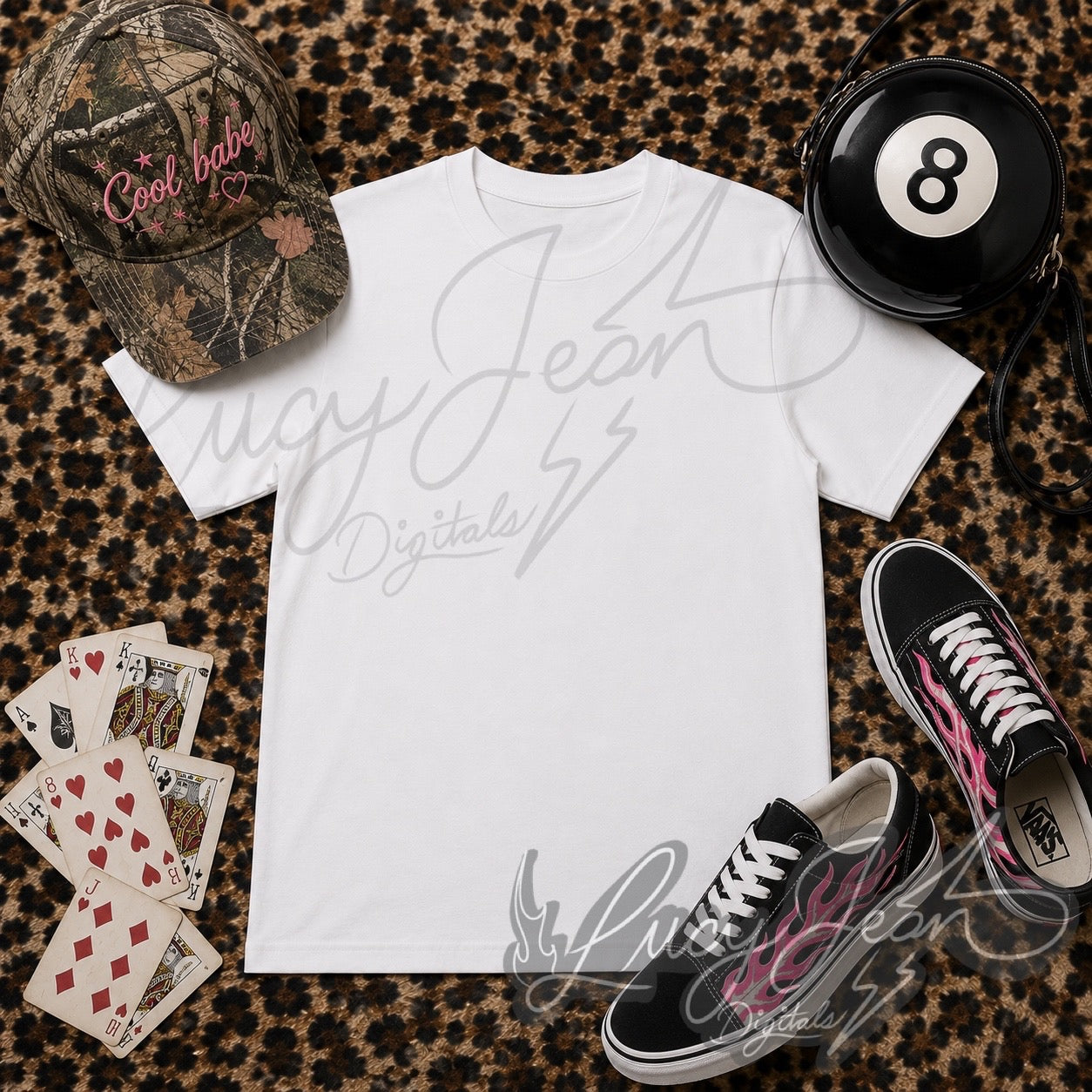 White t-shirt cool babe Mock up