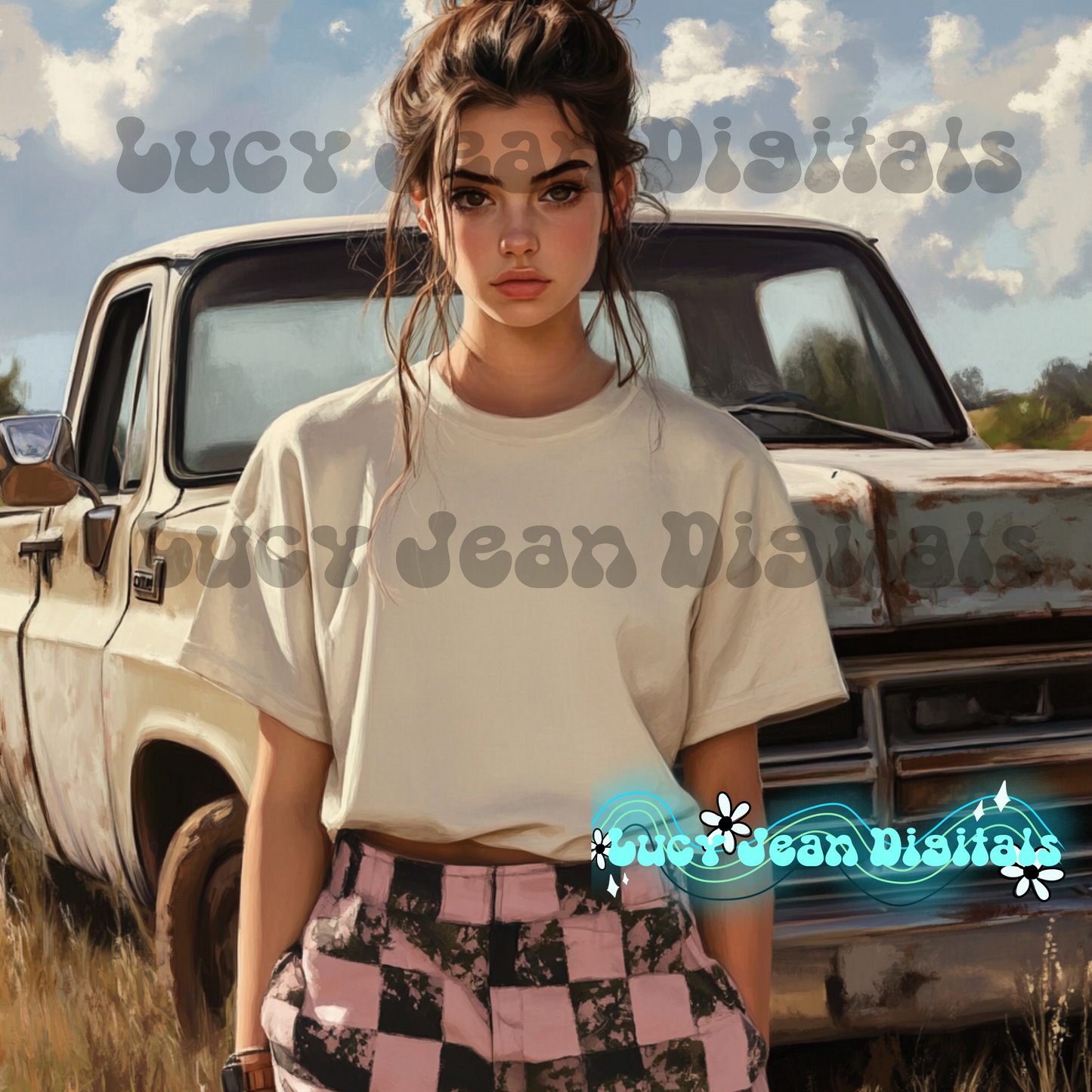 Checkered Truck Modeled Mock up