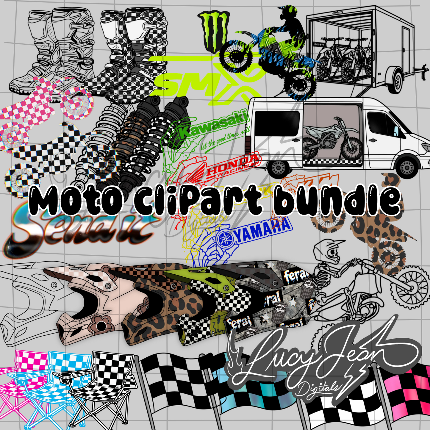 Moto Clipart Bundle commercial use