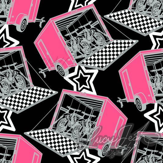 moto dirt bike pink trailer seamless file- 2026